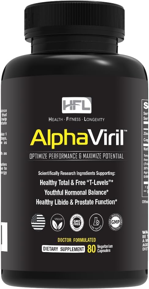 AlphaViril by Dr. Sam Robbins | 25+ Year Proven Formula | Test Booster + Youthful Hormone Balancer | Healthy Libido - Bigger Muscles - Less Belly Fat - Look & Feel Younger