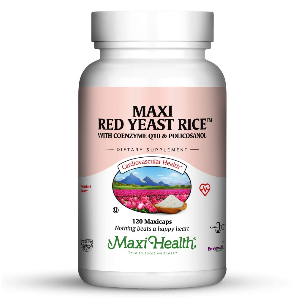 Maxi Health Kosher Maxi Rød Yeast Rice med Coenzyme Q10 & Policosanol (Uslavored 120 Count (Pack of 1))