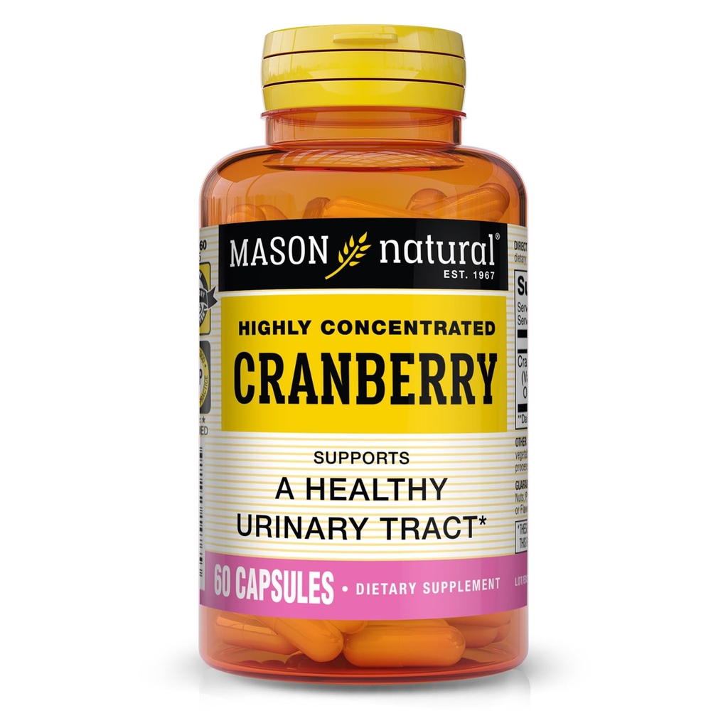 MASON NATURAL Cranberry høyt konsentrert 900 mg, 1 måneds forsyning, antioksidant og immun helse, støtter sunn t, 1 pakke