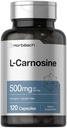 Horbäach L-Carnosin 500 mg ® 120 kapsler Supplement ® Ikke-GMO & Glutenfri pulver piller