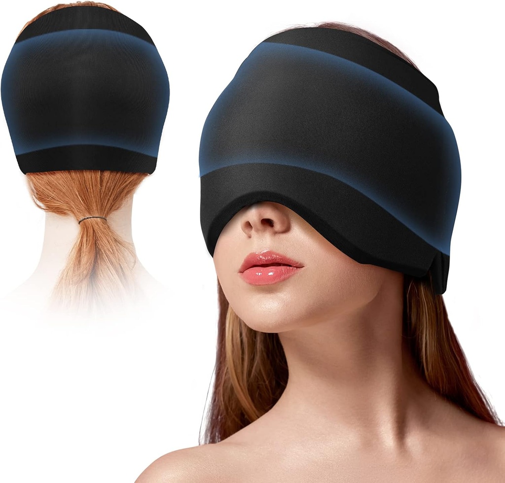 Migraine Ice Head Wrap hodepine Relief Hat for megraine med kald og varm terapi fleksibel ishode Wrap for puffy øyne kalde komprimer hodepine Relief Cap for tentsion Sinus & stress