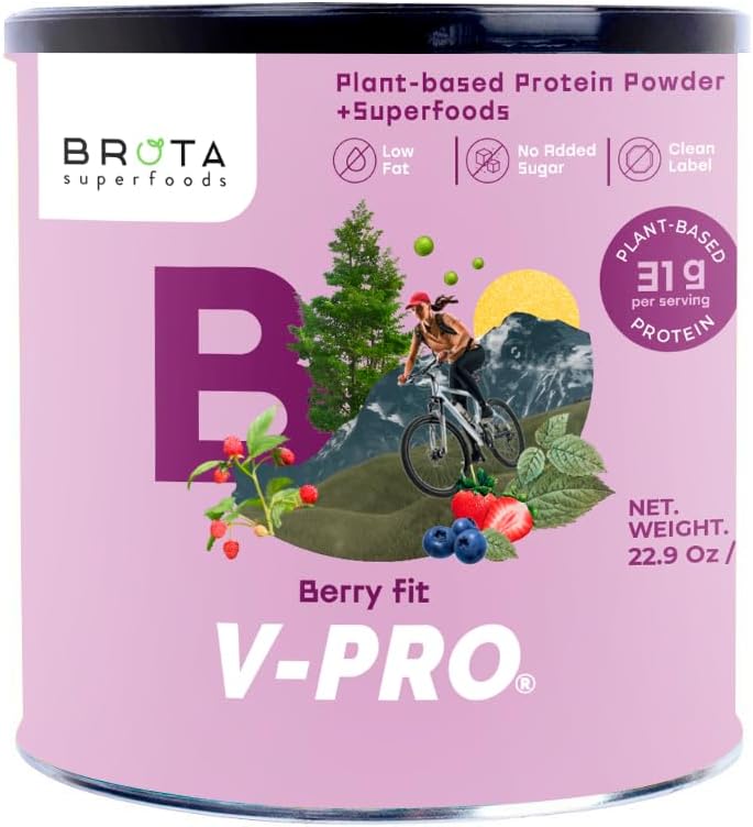 Vegan protein pulver - Plantebasert protein for energi og muskel boost - ren rist i Berry blanding flavor