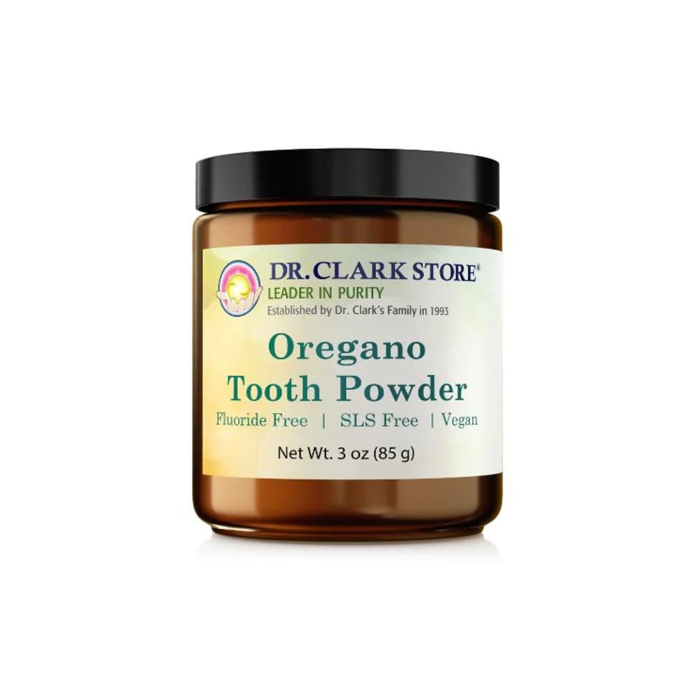 Dr. Clark Oregano tannpulver - 3oz, naturlig oral helse og tannbleking formel