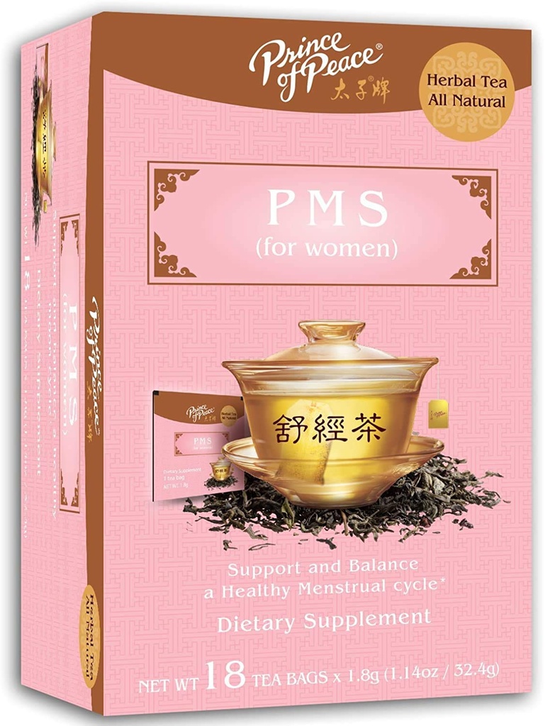 Prins av fred PMS Te, 18 Teposer Herbal Te for menstruell sykluser Relief fra PMS Bloating & Cramping Hormon Balance