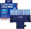 CryomAX Reusable Cold Pack - 8-timers lang-lastende kald terapi ispakke, justerbare bærelige komprimeringsstropper, Best for smertelindring, skadeskader, Hip kirurgi heving og migrainer - T-Shape (1 greve)