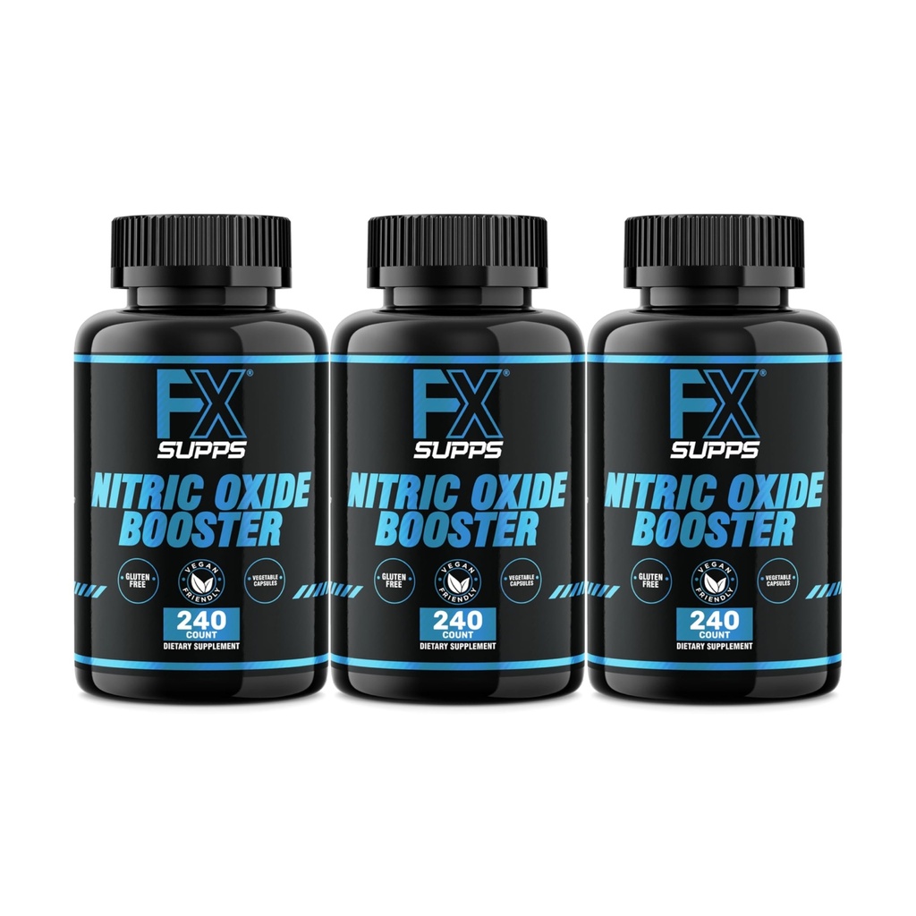 FXSUPPS Nitric Oxid Booster - Nitric Oxid Pre Workout Supplement med L-Arginin og Beta Alanin for energi, vaskularitet, muskelpumpe, hjertehelse, og blodflow, 240 tall (3-Pack)