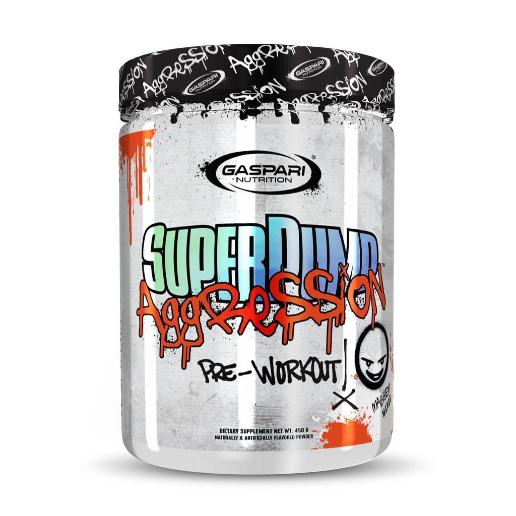Gaspari ernæring SuperPump Aggression Pre-Workout: Energi, fokus, utholdenhet og gjenoppretting, med kreatin og koffein (25 Serveringer, Mayhem Mango)