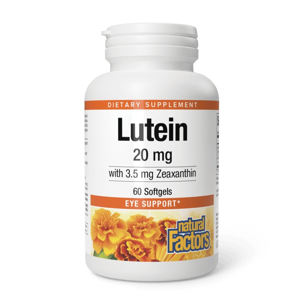 Naturlige faktorer - Lutein 20 mg, naturlig antioksidant å støtte øyehelse, 60 myk geler