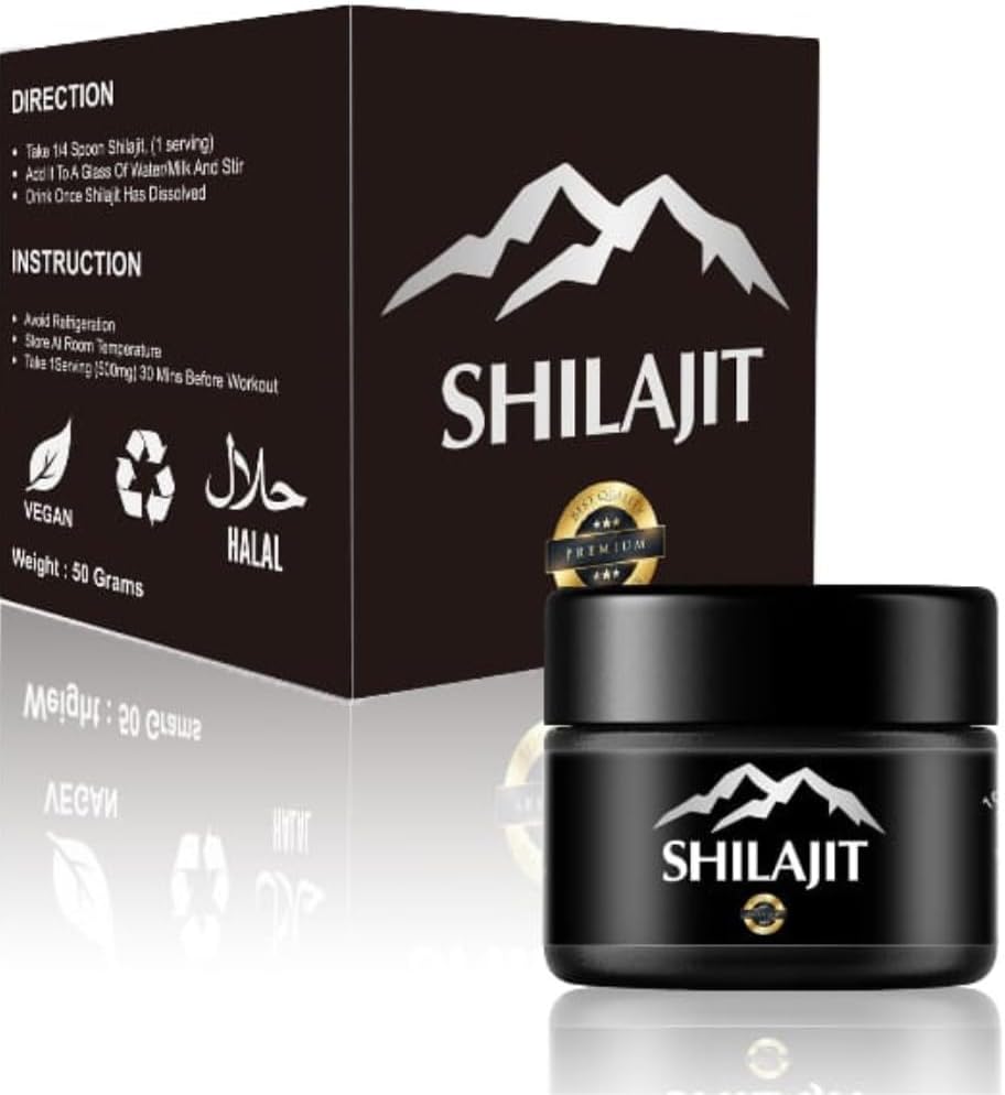 Shilajit Resin med Fulvic Acid & Trace Minerals, Original Siberian Pure Shilajit med 85+ Humic Acid, støttemetabolisme og immunsystem - 100 Servering / 1,7 Oz