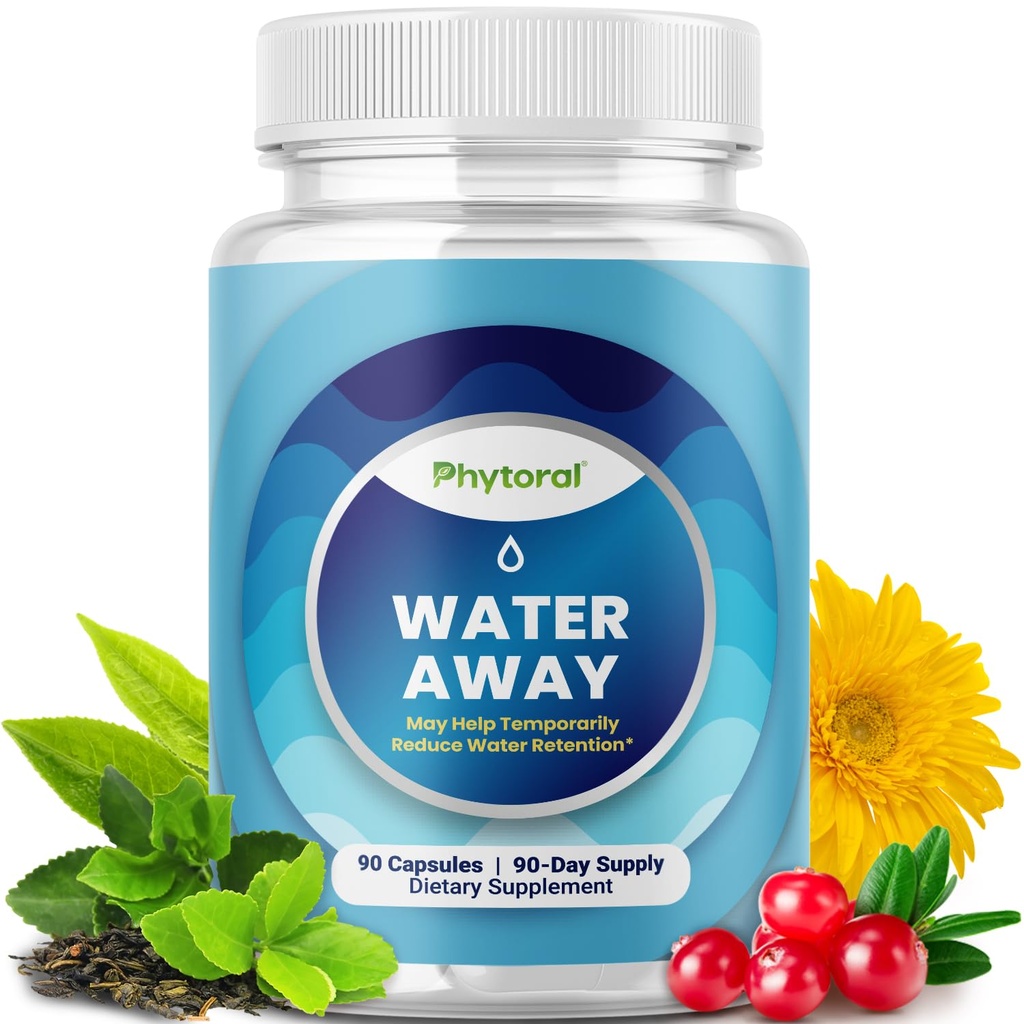 Vanntetthetspiller for kvinner og menn - Herbal Diuretiske kosttilskudd - Fluid Retention Supplement med Dandelion Leaf Ekstrakt & Grønn Te for gloating Relief - piller for ben og føtter Svømming - 90 greve