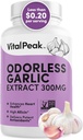 Odorless hvitløk ekstrakt - Allicin-Rich 300 mg herbal hvitløk kosttilskudd for hjerte, lever og immun støtte I ikke-GMO, Glutenfri, Vegan - 90 hvitløkkapsler
