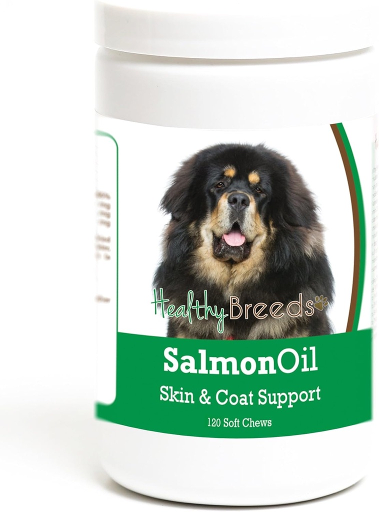 Sunn Avels Tibetansk Mastiff Salmon olje Myk Chews 120 greve