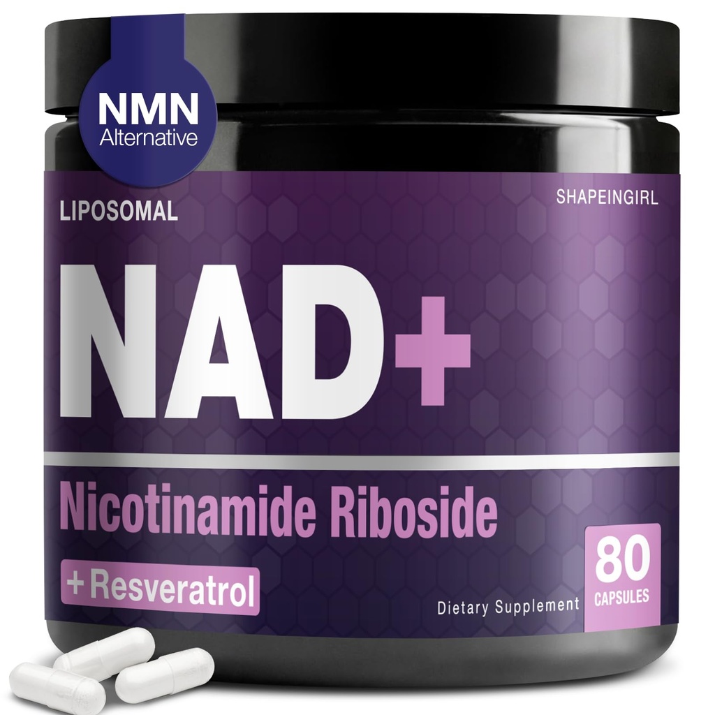 NAD Supplement - Nikotinamid Riboside Resveratrol 900mg, Liposomal NAD Supplement for kvinner og menn, NAD Plus ren organisk