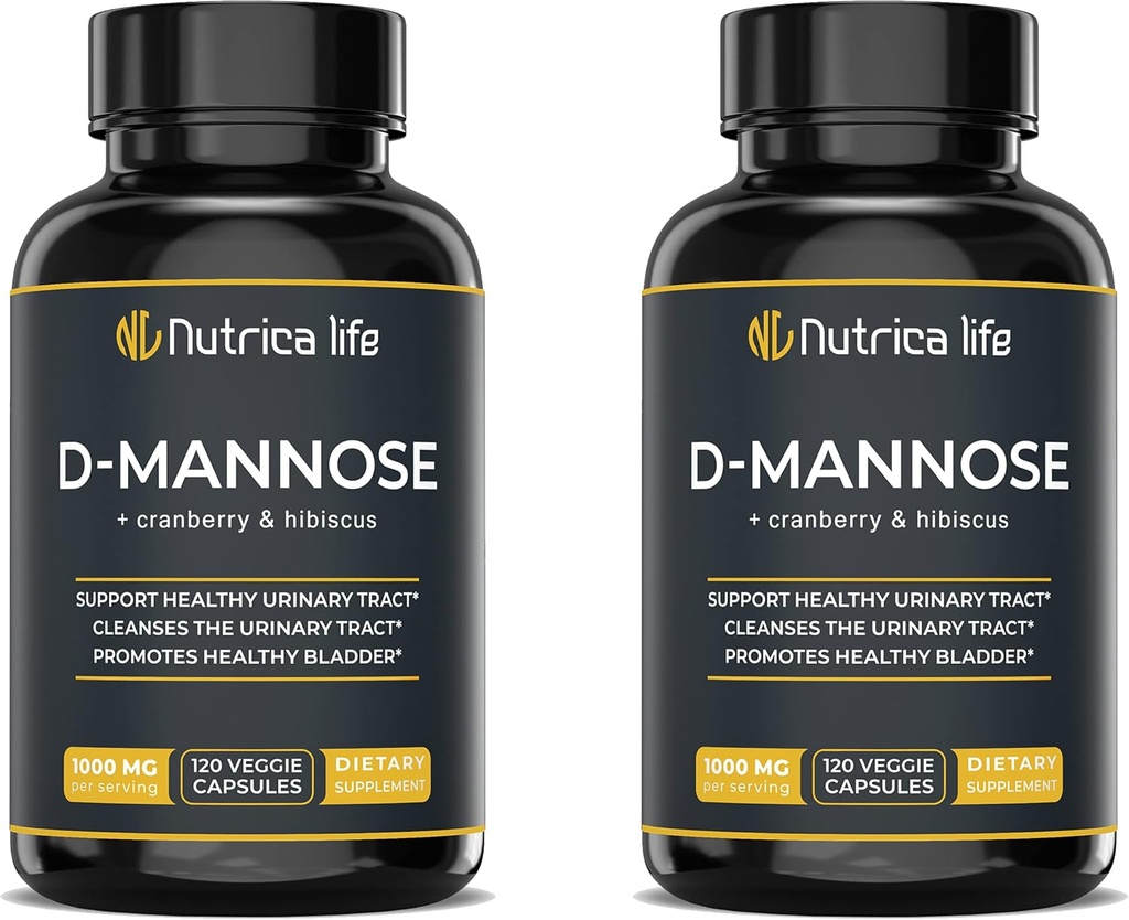 Urin Trakt infeksjon behandlinger D Mannose 1000mg Kapsler - D-Mannose & Cranberry piller med Hibiscus Extract - Styrke Urin Tract Helse