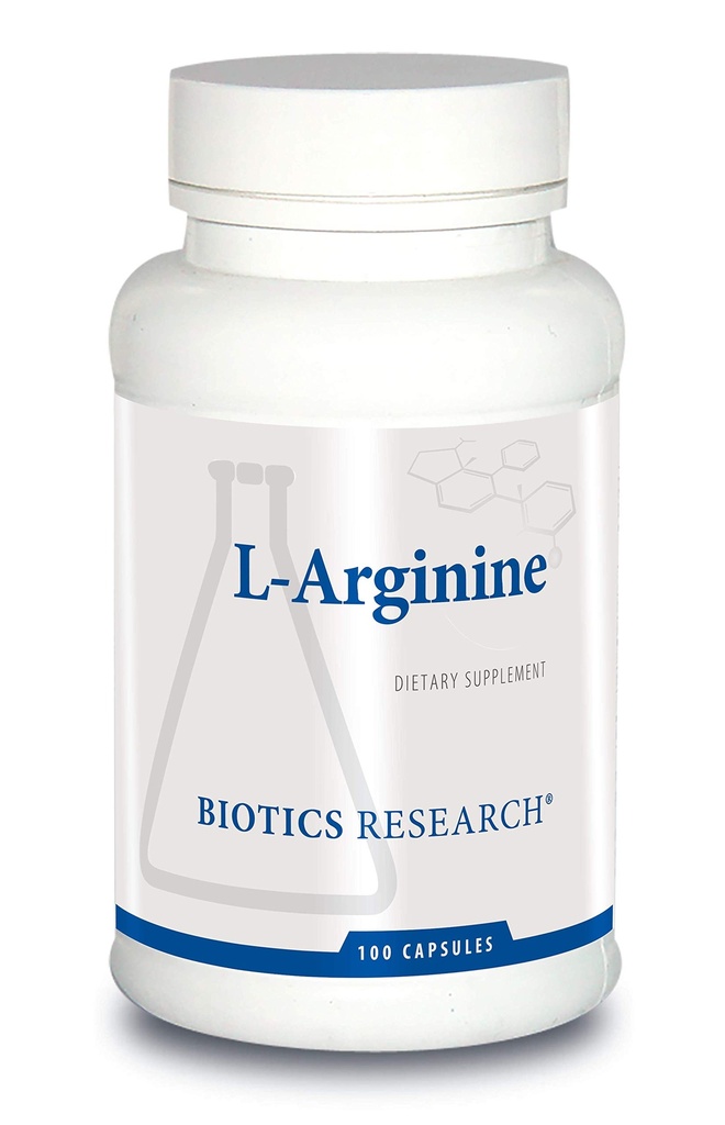 Biotikk Research L Arginin, Viktig Aminosyre, Byggeblokk for muskler, Treningsytelse, Connective Vessue Support, Nitric Oxid Booster, støtter kardiovaskulær helse, 100 kapsler