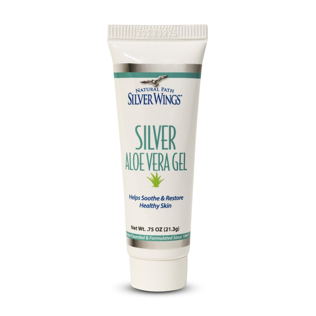 Naturlig sti sølvvinger 200ppm sølv med Aloe Vera Gel - Soothing Hudpleie 0,75 oz