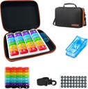 Månedlig Pille Organizer 1Time En dag,Pill Organizer Månedlig 1Time En dag med 32 daglige sammenligninger & 1Pill Cutter & 1Travel Case & 1Shoulder stropper & 2PCS 31 dagers klistremerke. Komfortabelt håndtak.
