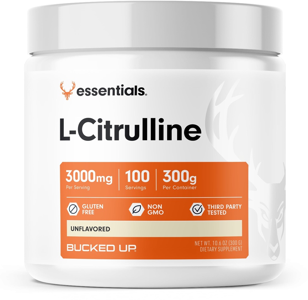 Bucked opp L-Citrulline 3000 mg pulver, essensielt (100 serveringer)
