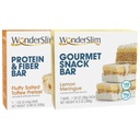 WonderSlim Fluffy Saltet Toffee Pretzel Protein & Fiber Bar og sitron Meringue Gourmet Snack Bar Bundle