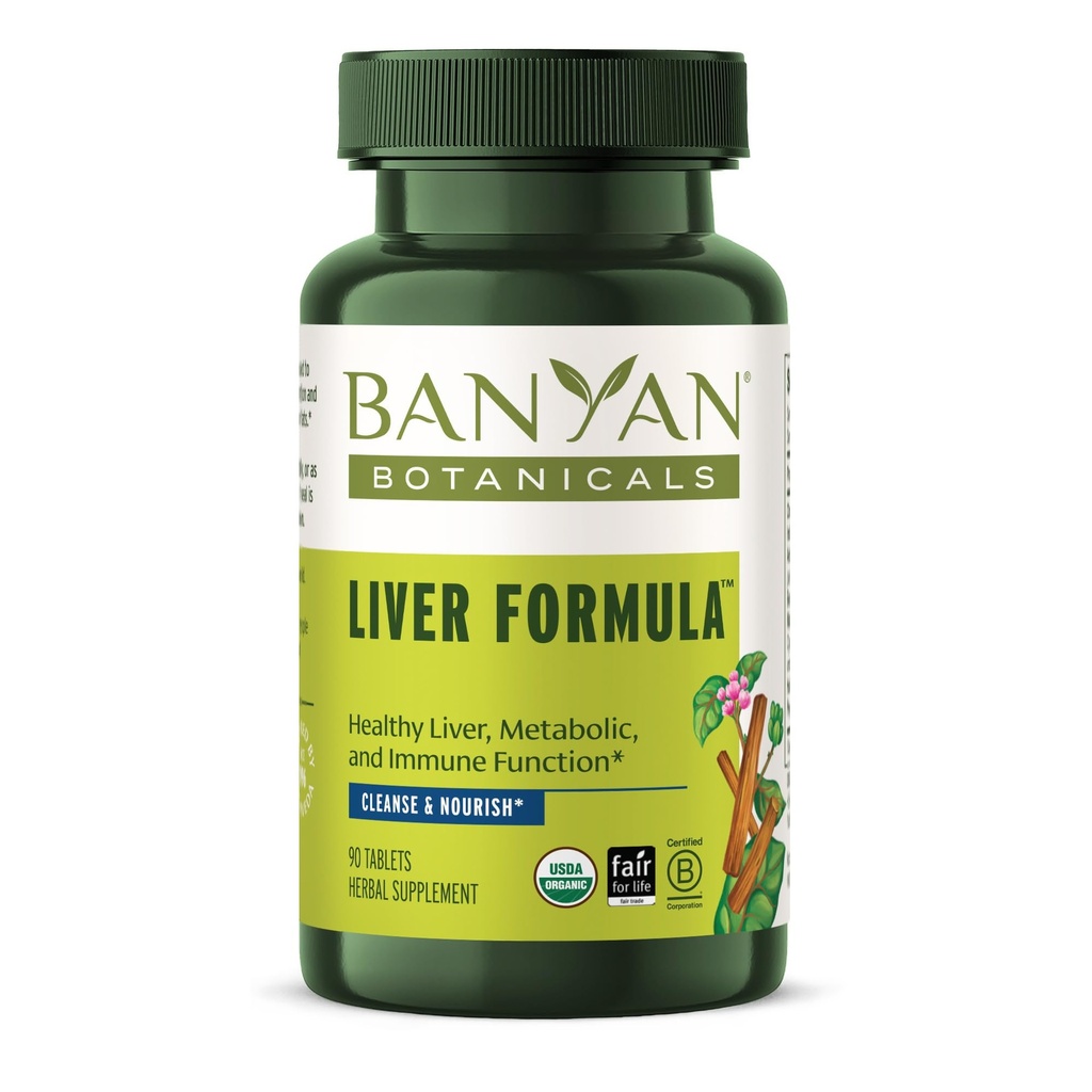 Banyan Botanicals Liver Formula - USDA Organic, 90 Tabletter - Renser Bitter Urter å avgifte leveren og galleblæren *