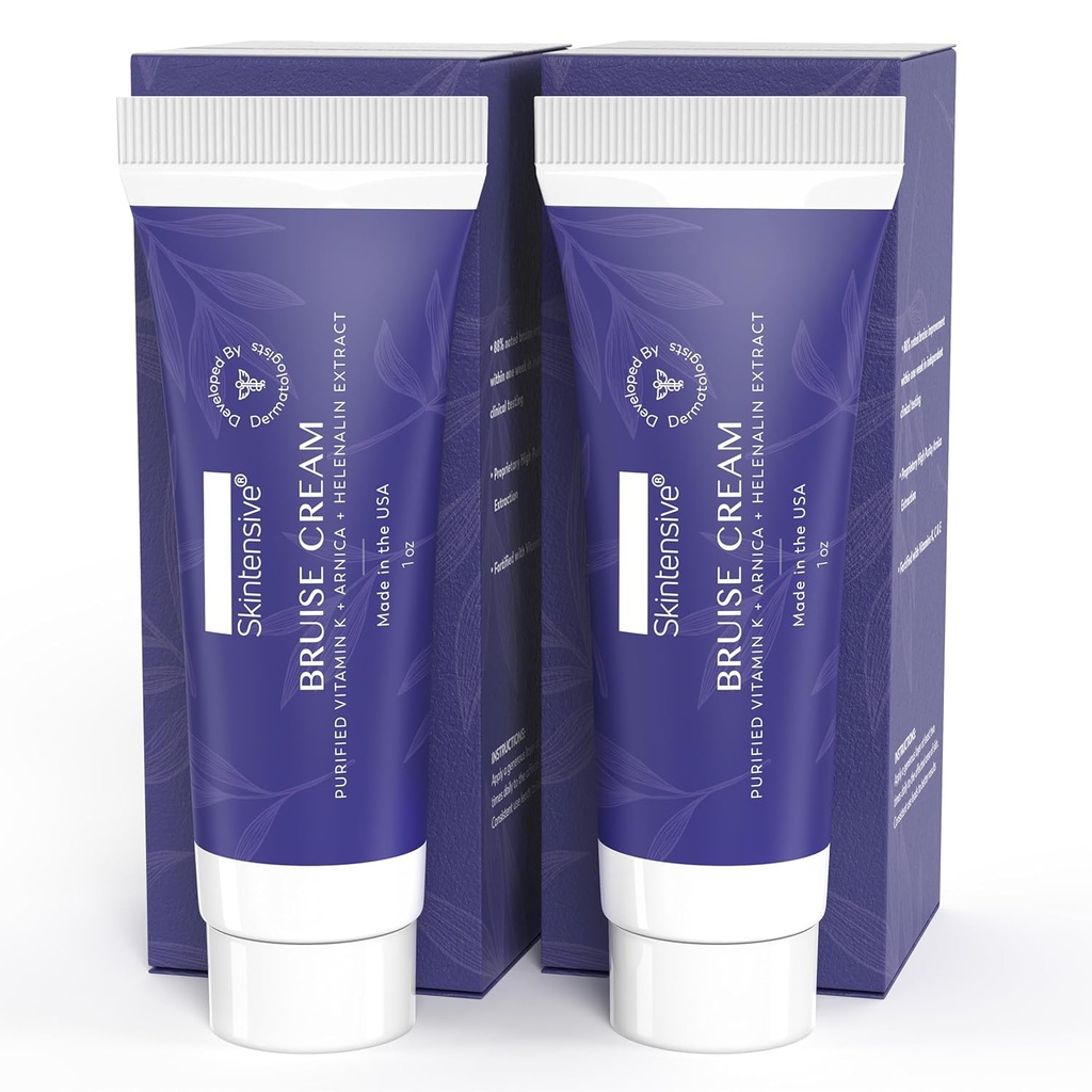 SKINTENSIV Arnica Bruise Krem for tynn hud - moisturizing, vitamin K C og E, hudfornyelse, 1 oz (2 Pack)