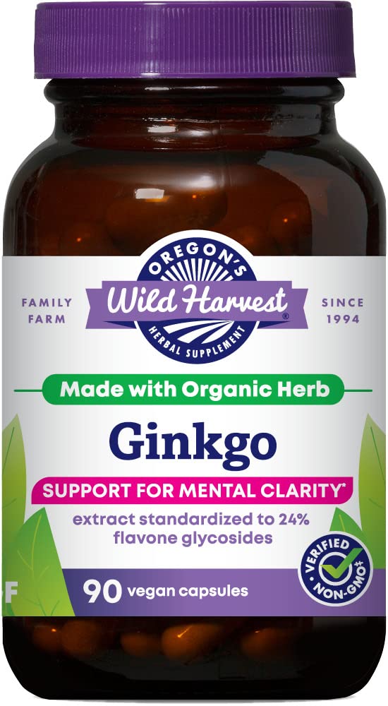 Oregon's Wild Harvest Non-GMO Ginkgo Kapsler - 90 greve