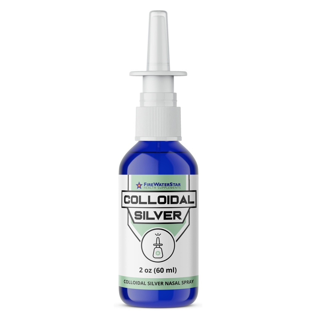 FWS Colloidal Silver Nasal Spray - 2oz - Ultra Fine Silver Mist - 50 ppm - 99.99% Renhet - Sinus Relief - Hjelper med tørr, irritert, Stuffy Nese - Immunsystemstøtte - for voksne og tenåringer