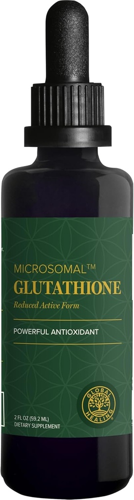 Global Healing Center - Glutathione Supplement - Microsomal L-Glutathione (redusert) 250mg - Antioksidant Microsomal Technology er mer biotilgjengelig for kroppen din enn Liposomal Kind - 2 fl Oz