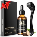 Waking Forest Derma Roller 0,25mm & Beard Oil(1oz), Sandalwood Beard Kit, Microneedle Beard Roller med 540 Titanium, naturlig moisturize med vitamin E Beard Oil for menn, Fars Kjæreste pappa