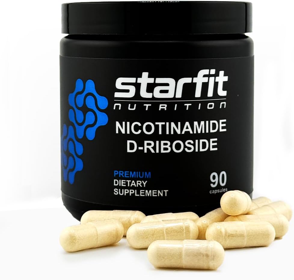STARFIT - Nikotinamid D-Riboside, Booster NAD +, Energi og fokus Supplement, Anti-Aging Cellular Support, 90 Kapsler