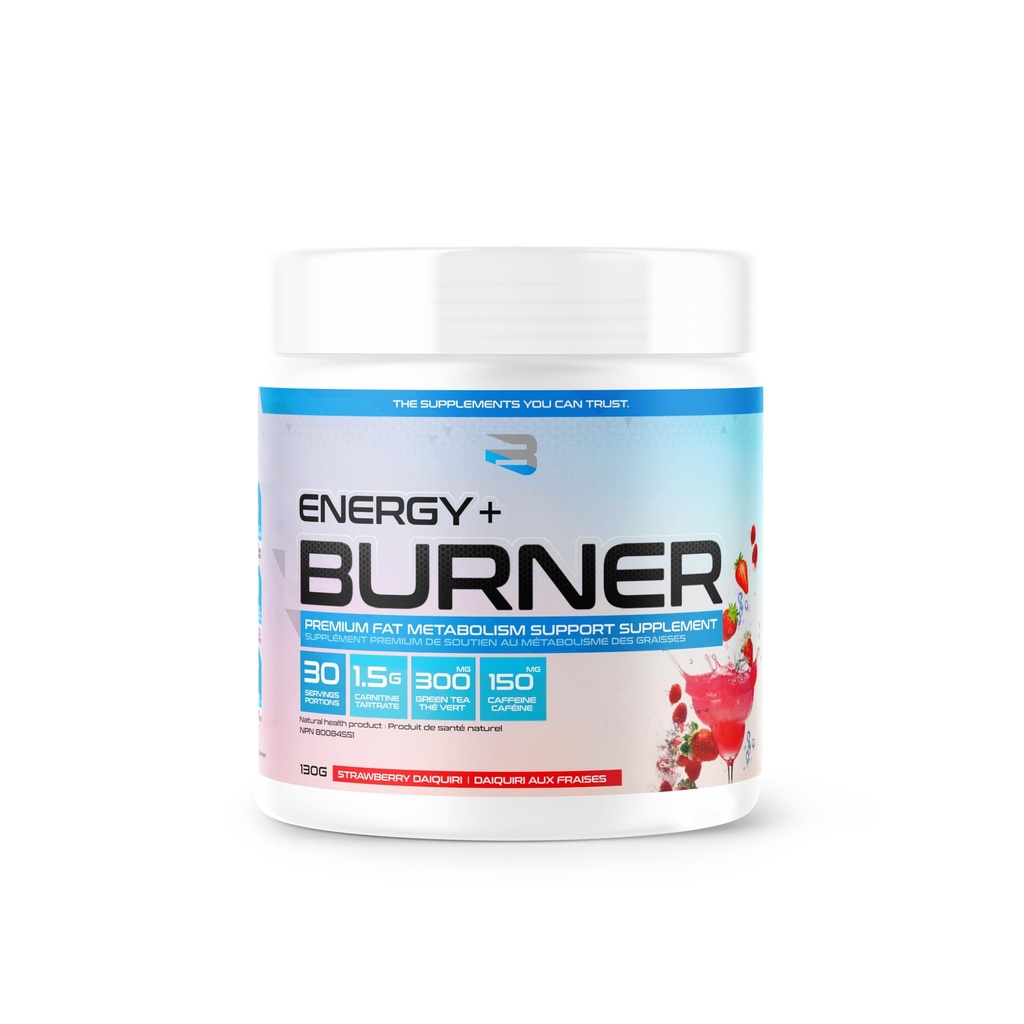 Believe Energy + Burner, Jordbær Daquiri, 30 servering kosttilskudd, 130 g
