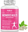 Multivitamin for kvinner med 39 viktige næringsstoffer, essensielle vitaminer, mineraler, horny goat weed, Maca, Wild Yam, Red Clover, Cranberry, Arginine, Herbal Supplement | 60 Vegan Capsules | 1 måneds forsyning