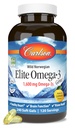 Carlson Elite Omega-3 Gems, 1600 mg Omega-3 med EPA & DHA, Lemon Flavor, 240 Softgels - Wild-Caught Norsk Fiskeolje, Sustainly Sourced