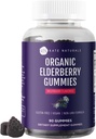 Kate Naturals Elderberry Gummies med vitamin C og sink for voksne og barn. Tasty Sambucus Elderberry Gummies for immun støtte (90 gummies, 45 dagers forsyning, organisk)