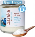 Barea Infused Sea Salt Neti Pot - Sinus Rinse & Nese Cleaner, essensiell olje infundert med Virginia Cedarwood, Palmarosa, Green Myrtle, Fir Balsam & Rosemary, 8 oz (1 pakke)