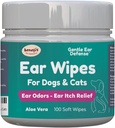 Fordeler Kjæledyr produkter Hund øretørke - ørerenser for hunder for å hindre infeksjoner, kløe og Odor - Aloe & Eucalyptus, Grooming Wipes - 100 greve