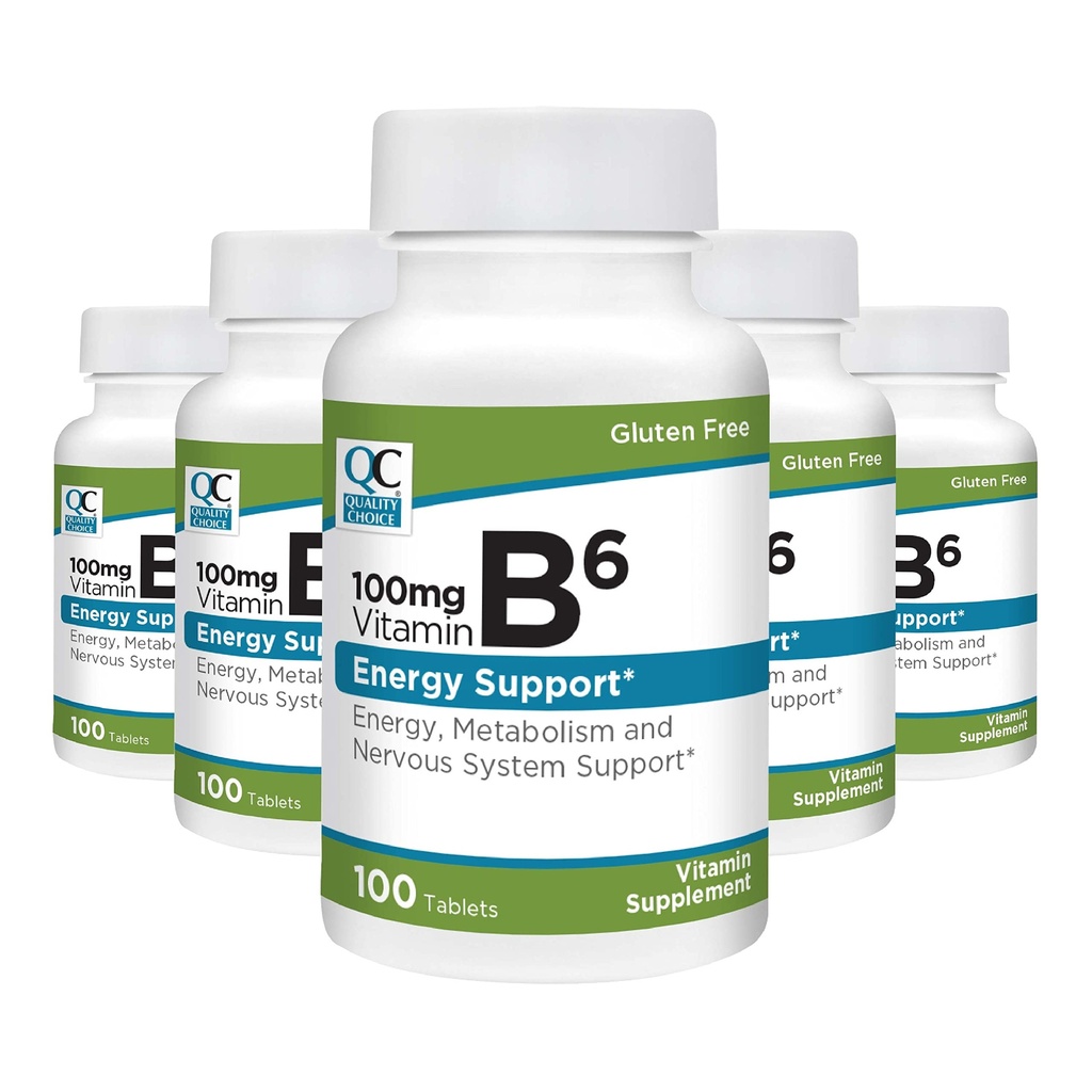 Kvalitetsvalg vitamin B6 100 mg tabletter (pakke på 5)