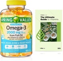 Spring Valley Omega-3 fra Fish Oil 2000 mg, Maks. omsorg, 120 greve + Eksklusiv VitaMax vitaminguide (2 elementer)
