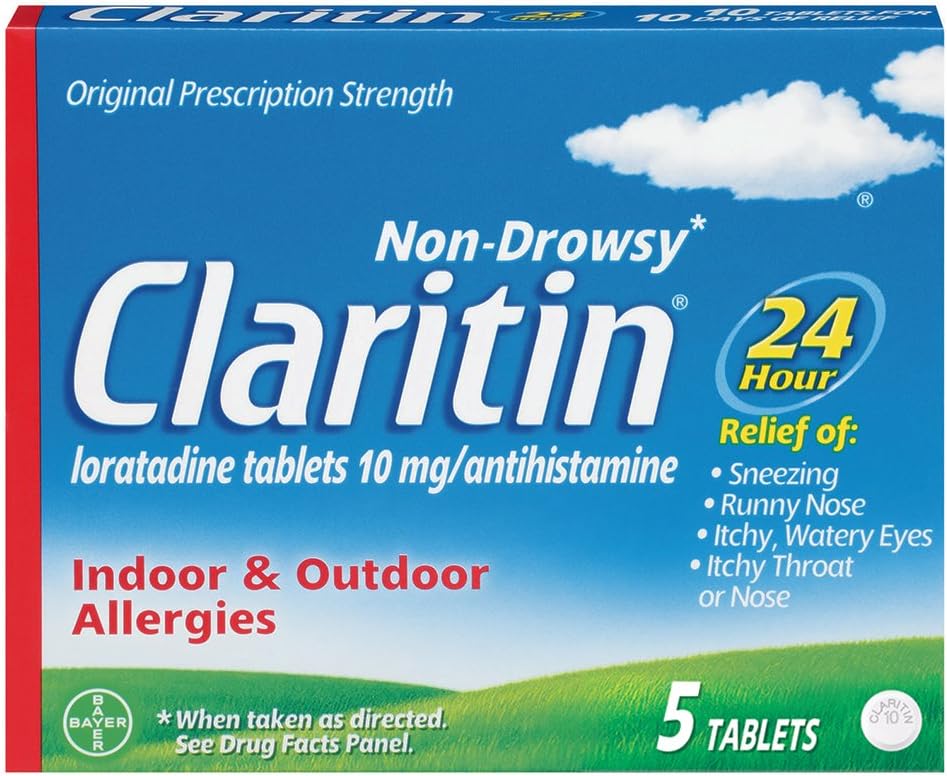 Claritin 24 timers ikke-Drowsy Allergy tabletter, 10 mg, 5 greve (708164)