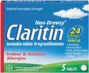 Claritin 24 timers ikke-Drowsy Allergy tabletter, 10 mg, 5 greve (708164)