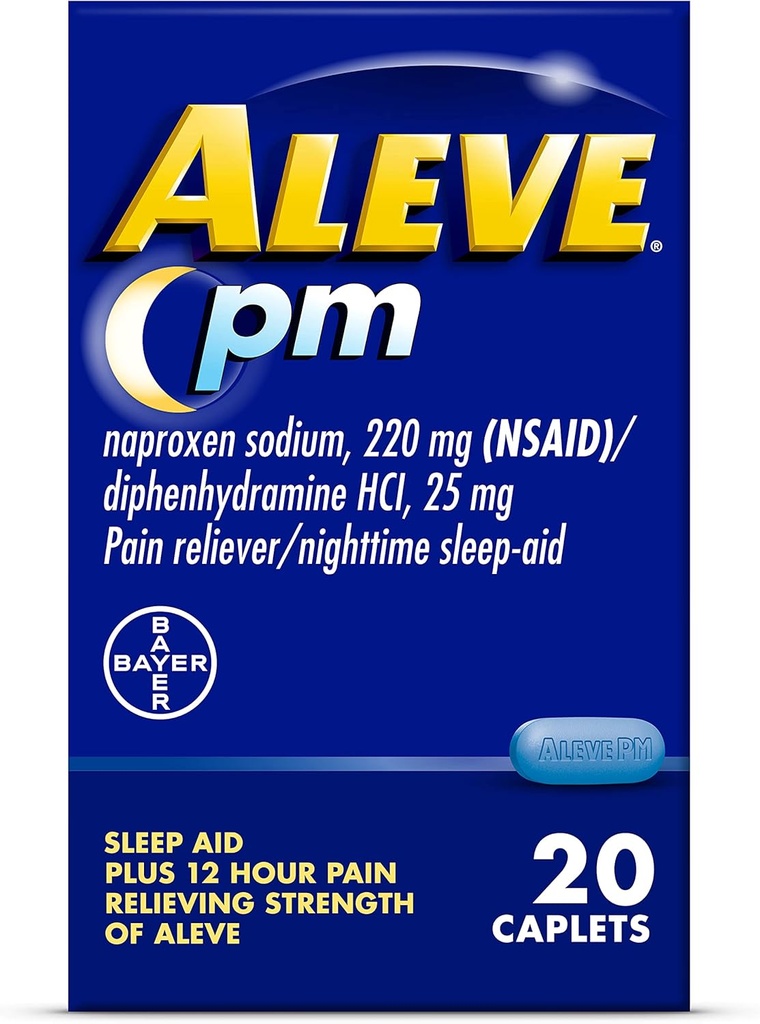 Aleve smerte relief og natt søvnhjelp Naproxen natriumkapler ‐ 20 greve