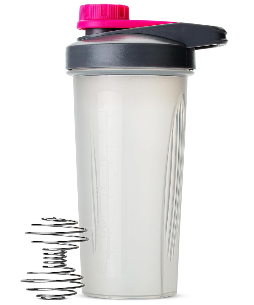 Mr. Pen Shaker flasker for proteinblandinger - 28 oz, Grå & rosa protein Shaker med Wire Whisk Ball