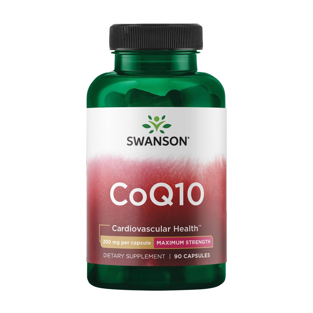 Swanson CoQ10 Cardiovaskulær og cellulær energi Supplement for hjerte-helse-bevisst voksne søker antioksidant støtte - 200 mg (90 vegansk kapsler)