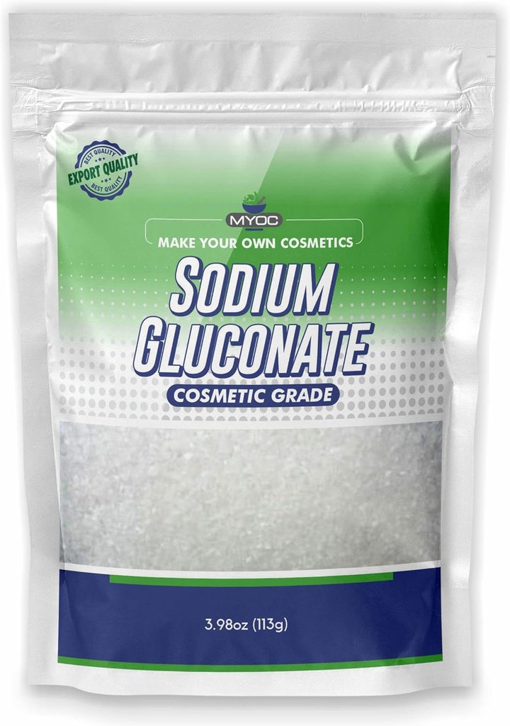 Natriumgluconatpulver – 113 g (3,98 Oz), ren natriumgluconat for hud, natriumgluconat Kosmetisk Grade, Soap Making, Natriumgluconat for kosmetisk, natriumgluconat bulk