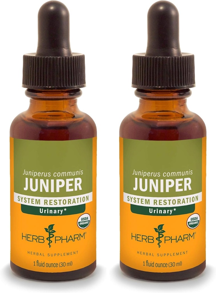 Herb Pharm Certified Organic Liquid Extract for Urin System Støtte Juniper 1 Fl Oz (pakke med 2)