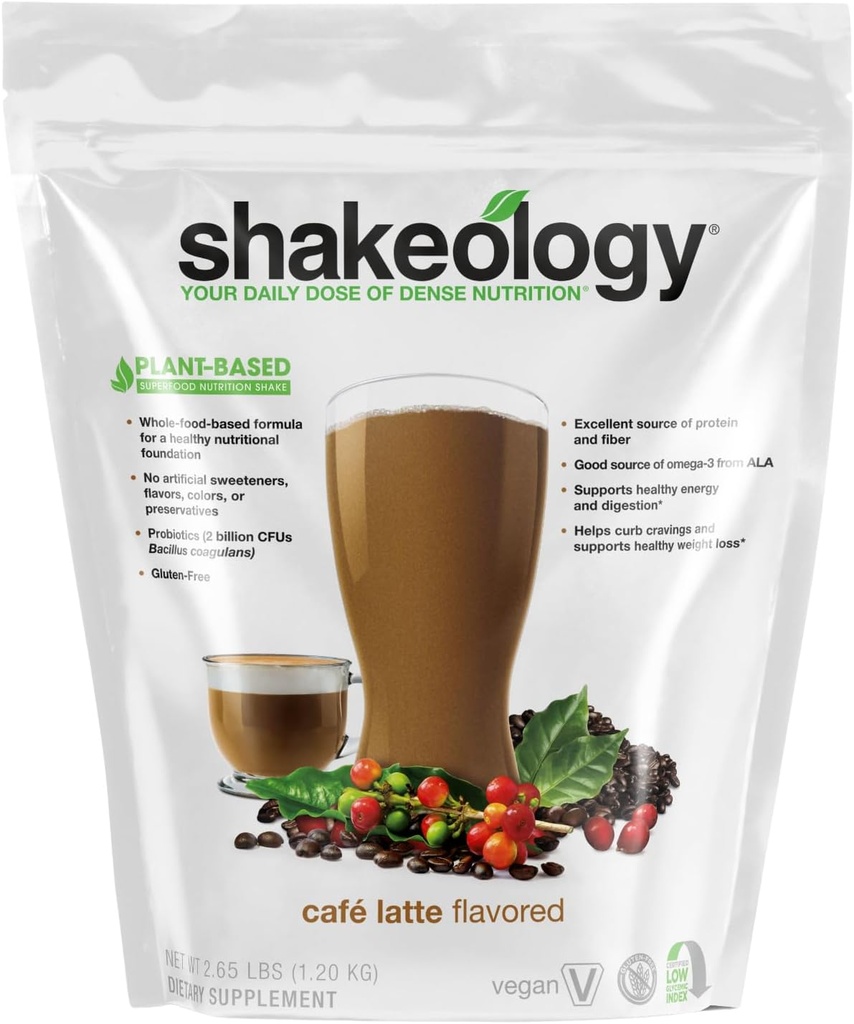 Shakeology Plant Basert Protein pulver blanding – Glutenfri rist med vitaminer og mineraler – hjelper støtte vekttap, lean muskel, gut helse – Cafe Latte, 30 serveringer