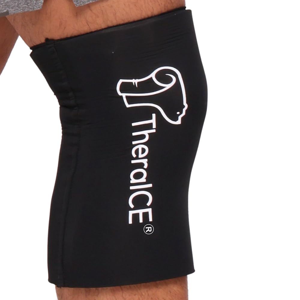Theraice Knee Ice Pack Wrap komprimering erme for skadeskader, Reusable Gel Cold Packs Brace Også for Elbow, Ankle & Calf - Fleksibel kald Wrap Recovery for Meniscus, ACL, MCL smerte relief