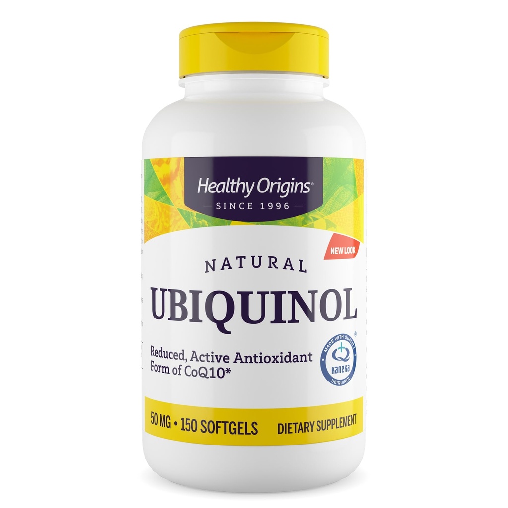 Sunn opprinnelse Ubiquinol (Active Form of CoQ10), 50 mg - Ubiquinol Kosttilskudd for hjertehelse og antioksidant støtte - Glutenfri og ikke-GMO Supplement - 150 Softgels