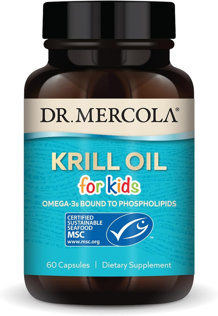 Dr. Mercola Kids Krill Olje Kapsler, 60 greve