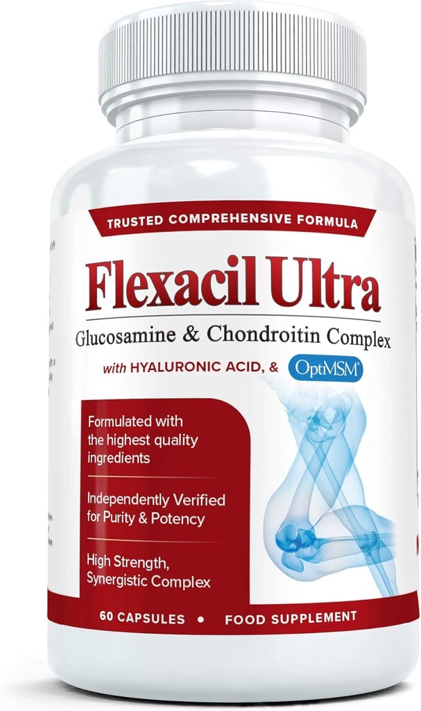 Felles helse & støtte Supplement med glukosamin, Chondroitin, Hyaluronsyre og MSM, 60 kapsler